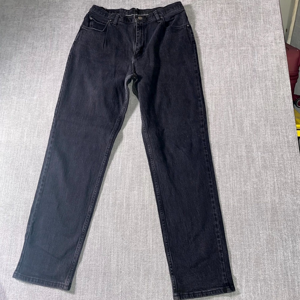 Denim Riders Jeans Women 14 Black Stretch Dark Wash Straight Leg Classic Comfort